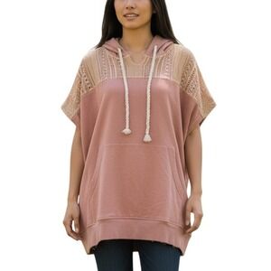 OLI & HALI Waffle Knit Lace and Rope Oversized Hoodie Size‎ Small